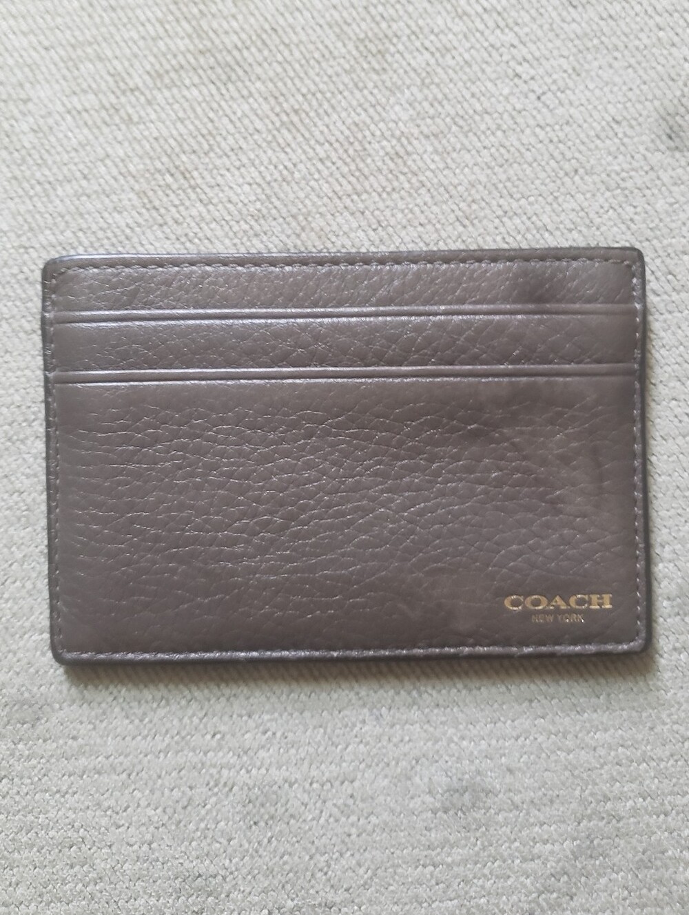COACH Vintage Men's Grey Leather Card Holder